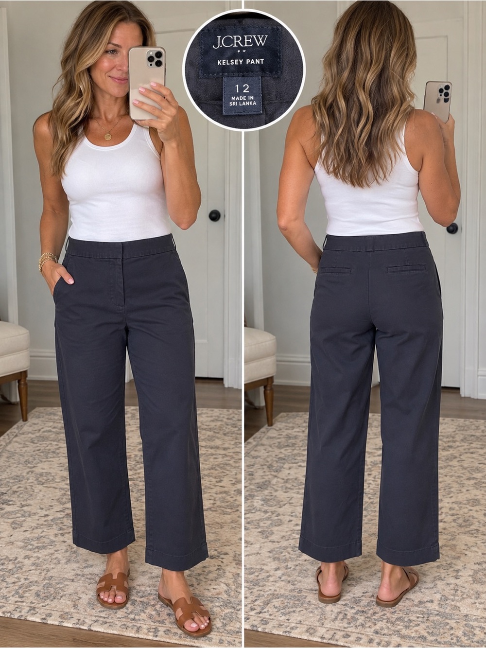 J. Crew Wide-Leg Kelsey Pant in Charcoal